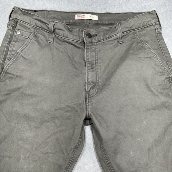 Signature Levi Strauss Mens Pants Sz 32x31‎ Gray Athletic Chino Classic Denim - Picture 2 of 14